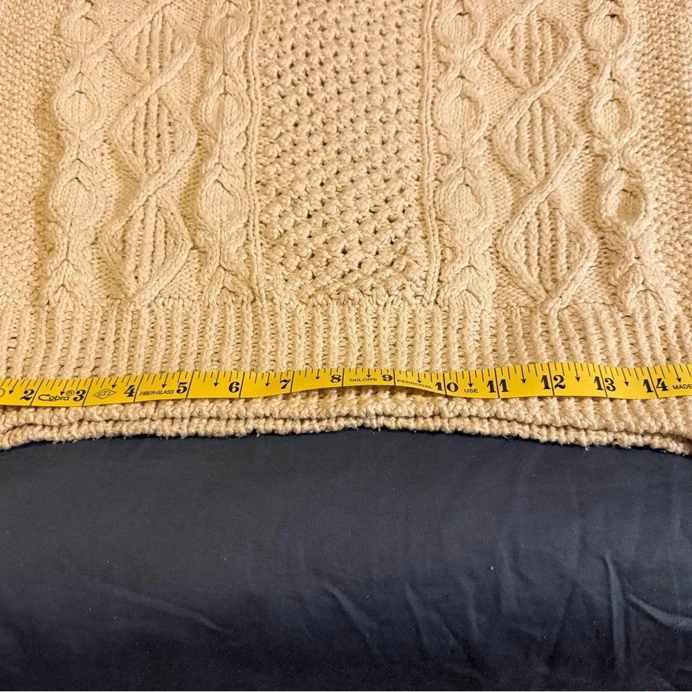 WinterSilks Women's Cable Knit Cream Sweater (2) - Picture 8 of 12